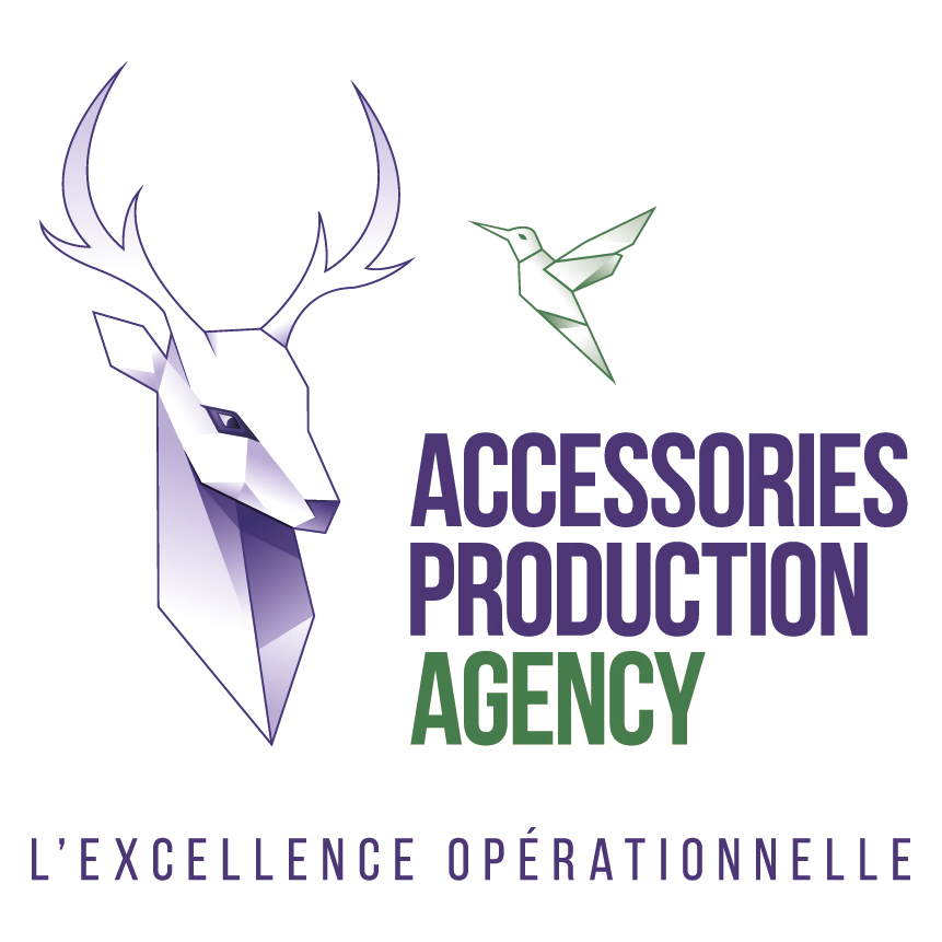 Logo d’Accessories Production Agency, symbole de la relation entre designers et fabricants